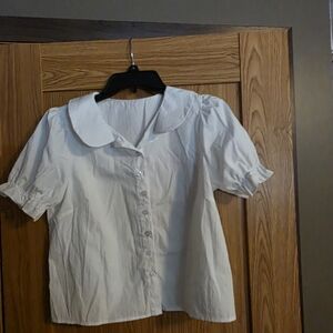 Elegant White Blouse with Peter Pan Collar
